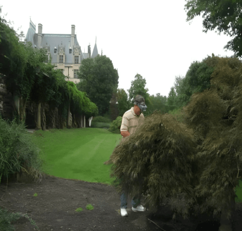 A large garden with maple trees everywhere.